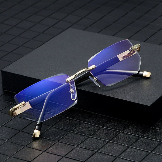 New automatic adaptive 100-500° anti-blue light bi-lens glasses for both near and far vision