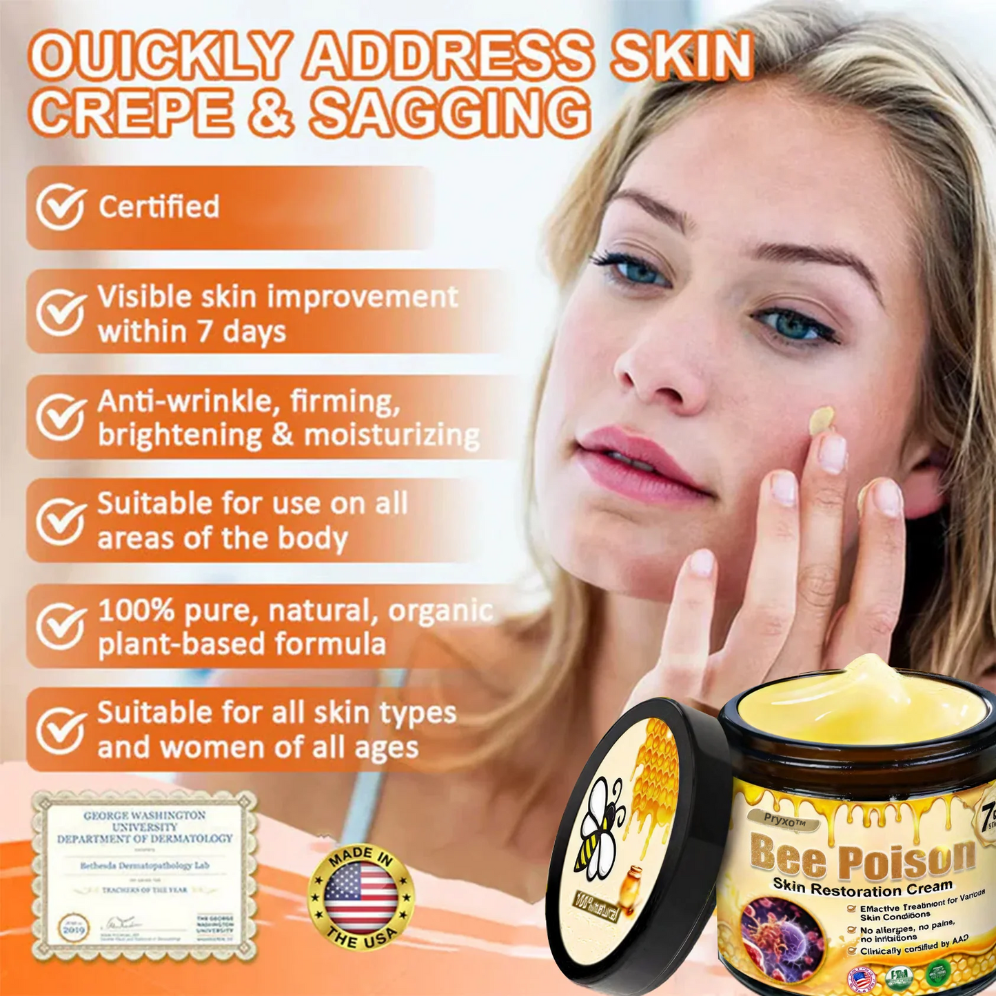 Pryxo™  Bee Poison Skin Restoration Cream 👨‍⚕️（🔥LAST DAY SALE-50% OFF)🥇👩‍⚕️